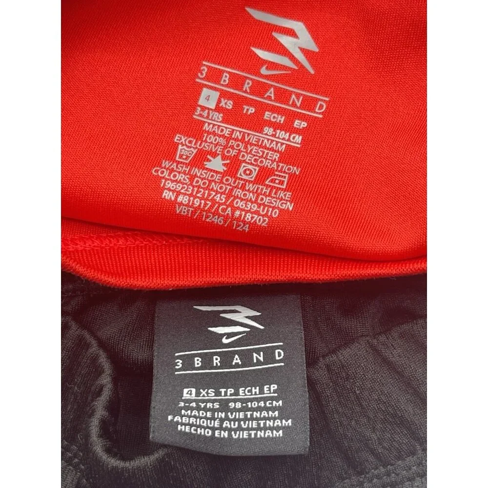 NIKE Short Set Boys Size XS 4 Red Black - Picture 6 of 6